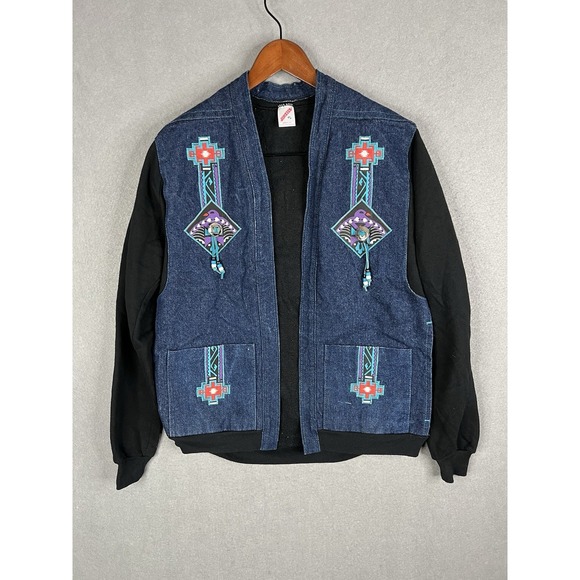 Vintage Jerzees Cardigan South Western Native‎ Custom Made Sweater Women's XL - Picture 1 of 9